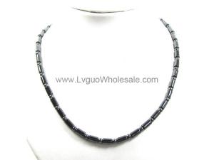 Mens Magnetic Hematite Tube Beads Strands Necklace